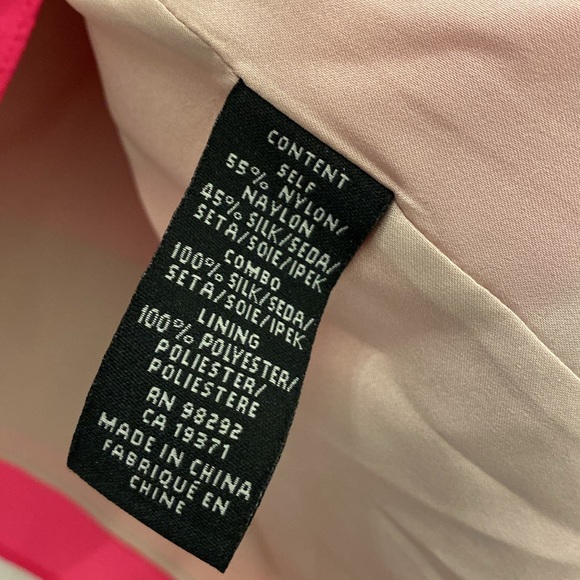 TiBi New York Pink Tan Striped Tank Top Navy Spaghetti Straps Size 6 Silk Blend - Picture 5 of 9